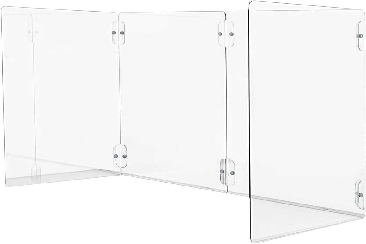 Hittebestendige spatbescherming voor inductiekookplaten, eenvoudig op te bergen en te monteren, transparant acryl design, 4-delige set voor keukenveiligheid en onderhoud