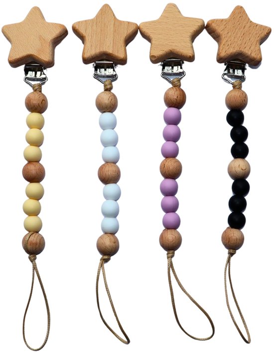 Zibbi Little Star Speenkoord Blush Purple - Luxe Siliconen Speenclip - BPA Vrij van Zibbi — afbeelding 3