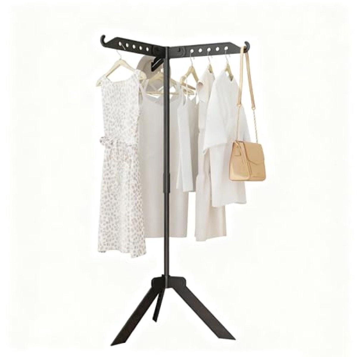 Droogrek voor kleding, 360° rotatie, opvouwbaar, in hoogte verstelbaar tot 136 cm, zwart
