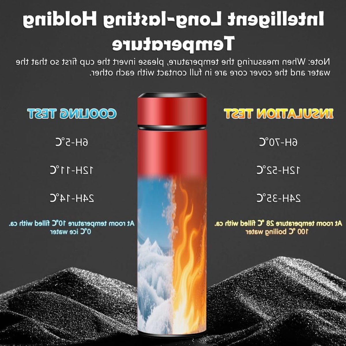 Thermosfles 0.5 L met LED Temperatuurweergave, Vacuüm Geïsoleerde Drinkbeker, Roestvrij Staal, Lekvrij en BPA-vrij voor Thuis en Kantoor, Ideaal voor Koffie en Thee