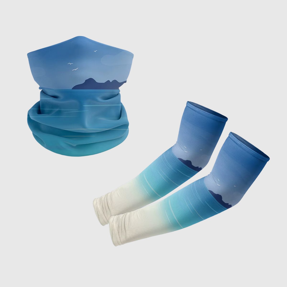 Premium Nekwarmer & Armstukken Set - UV-Bescherming - Ice Silk Materiaal - Zonbescherming Combiset - Voor Sport, Fiets & Motor - Dames & Heren