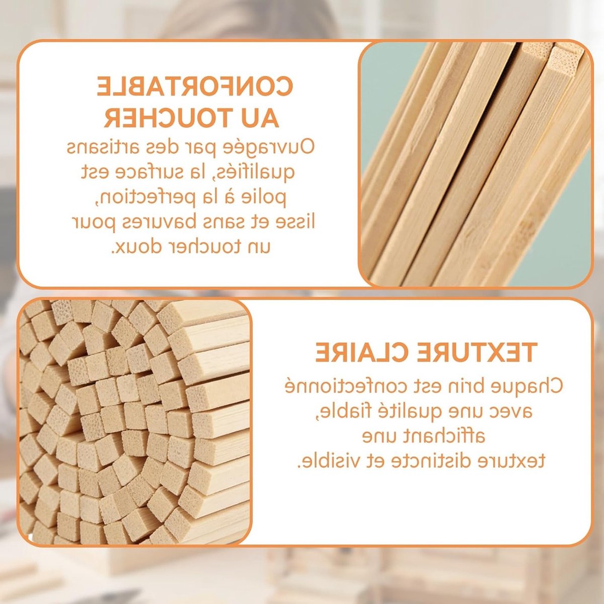 200 stuks vierkante houten stokjes voor knutselen, DIY-projecten en creatieve reparaties, 5 x 5 x 300 mm — cadeau in Hobby - foto 7