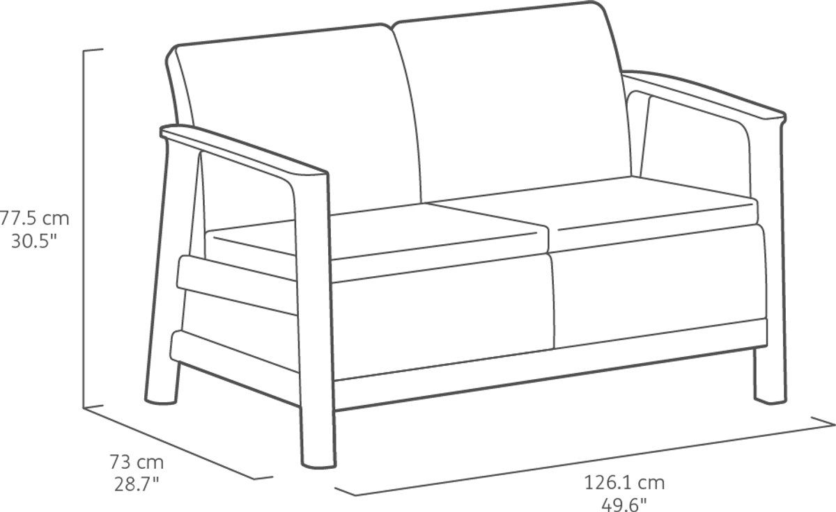 Keter Scandi Linea 4-zits Loungeset - Lichtgrijs thumbnail 2