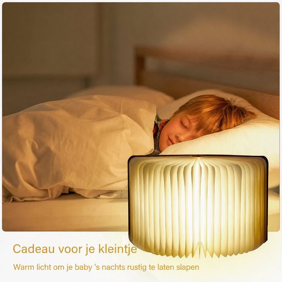 Boeklamp - Tafellamp Slaapkamer - Sfeerverlichting Binnen - Verlichting 21.5x17cm - Oplaadbare Kindertafellampen Cadeau - Decoratie Woonkamer van Loupe. — afbeelding 5