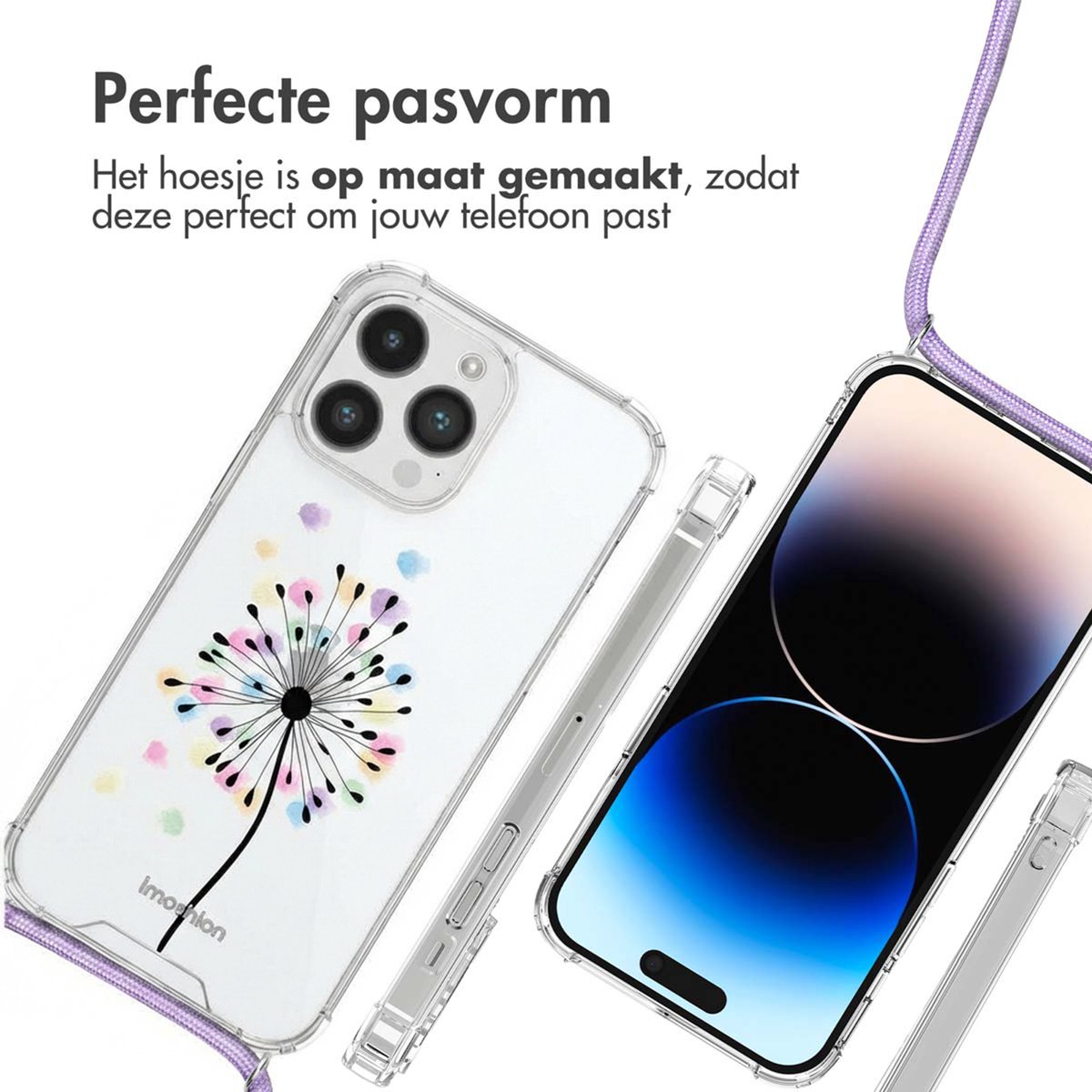 imoshion Design Hoesje met Koord iPhone 14 Pro Sandstone Dandelion