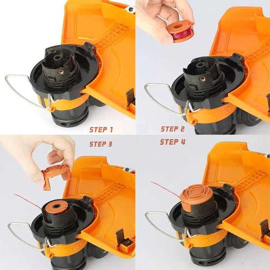 8 stuks grasmaaieraccessoires - Geschikt voor WORX grasmaaiers - Vervanging WORX WA0010/WA6531 spoelen - Ø1,65 mm, 3 m - lange draadtrimmer - vervangende spoel - Vervangende spoeltrimmerkop van WORX — afbeelding 5