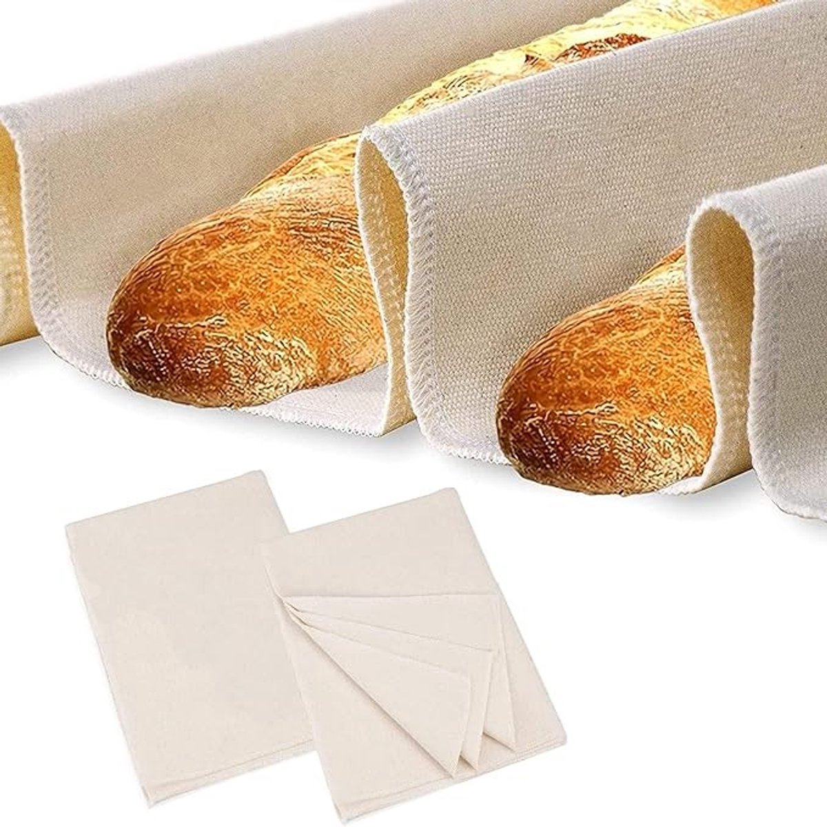 Linnen deegdoeken voor brood bakken - 2 stuks - 48x36 cm