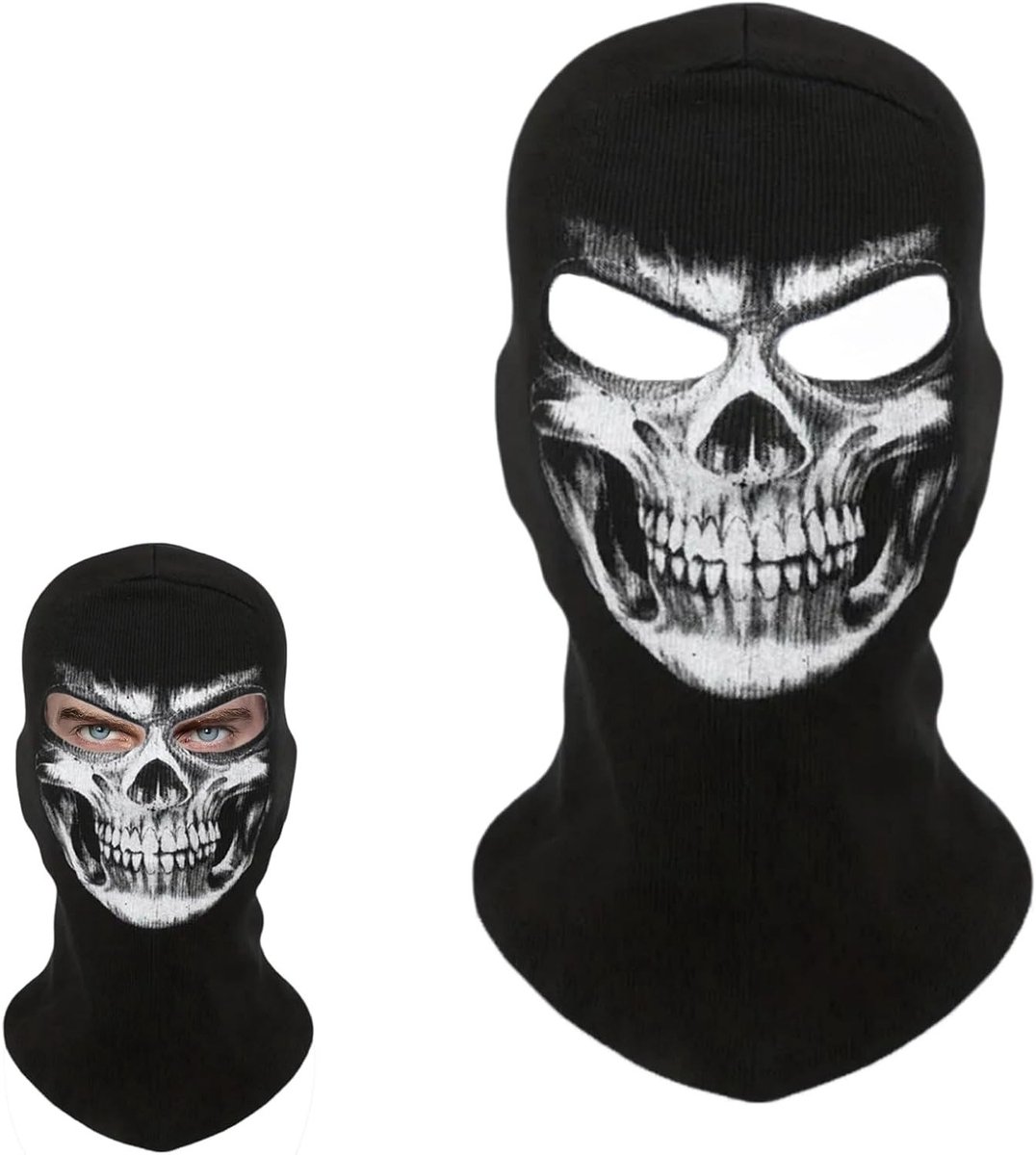 Balaclava met doodskopdesign voor buitenactiviteiten, Halloween en kostuums - Ademend en comfortabel