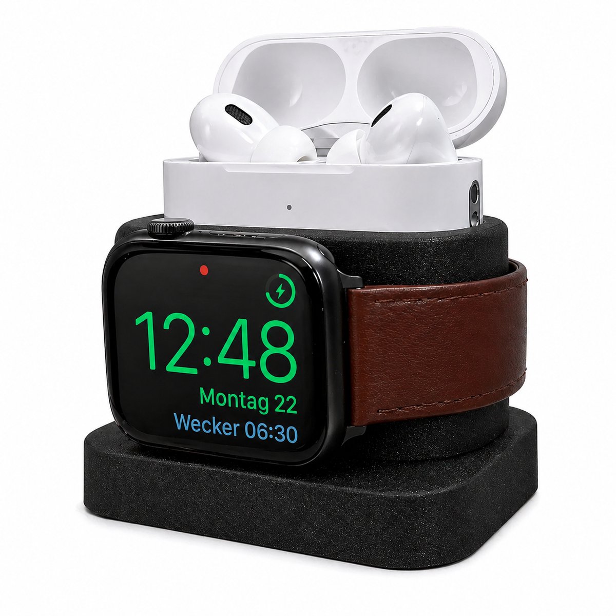 Dock Voor Apple Watch En AirPods Pro Oplaadstation - Universele Stand Voor Apple Watch Ultra Series 1 2 3 4 5 6 7 8 9 En AirPods Pro 1 2 - Kabel Management Oplader Houder Bureau Organizer Compact Design - Zwart