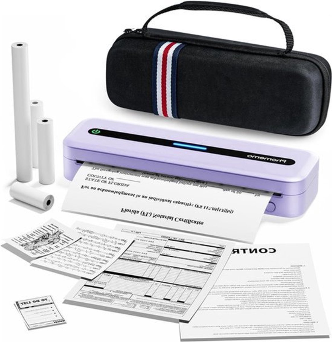 Mobiele A4 Thermische Printer – Draagbare Printer – Bluetooth Printer – Mobiele Printer – Compacte Printer – Inkjetvrij Thermisch Printen – Lange Batterijduur 150 Pagina’s