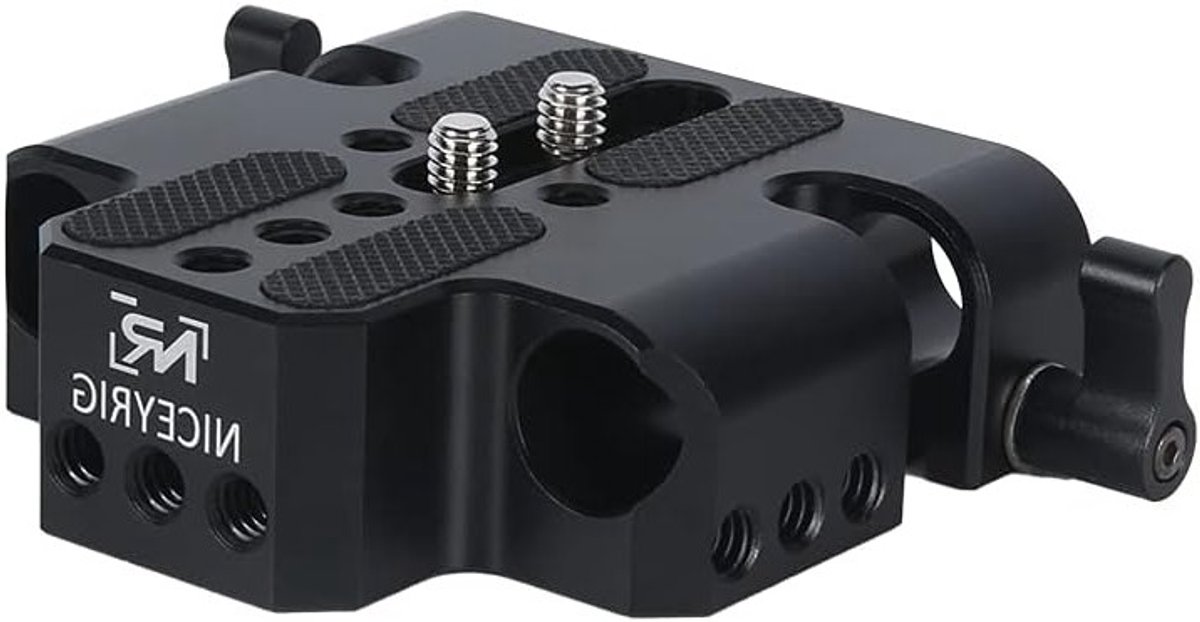 Multifunctionele Camera Basisplaat met Dubbele 15mm Rod Klem voor BMPCC 6K, Sony A7, Canon C300 en meer