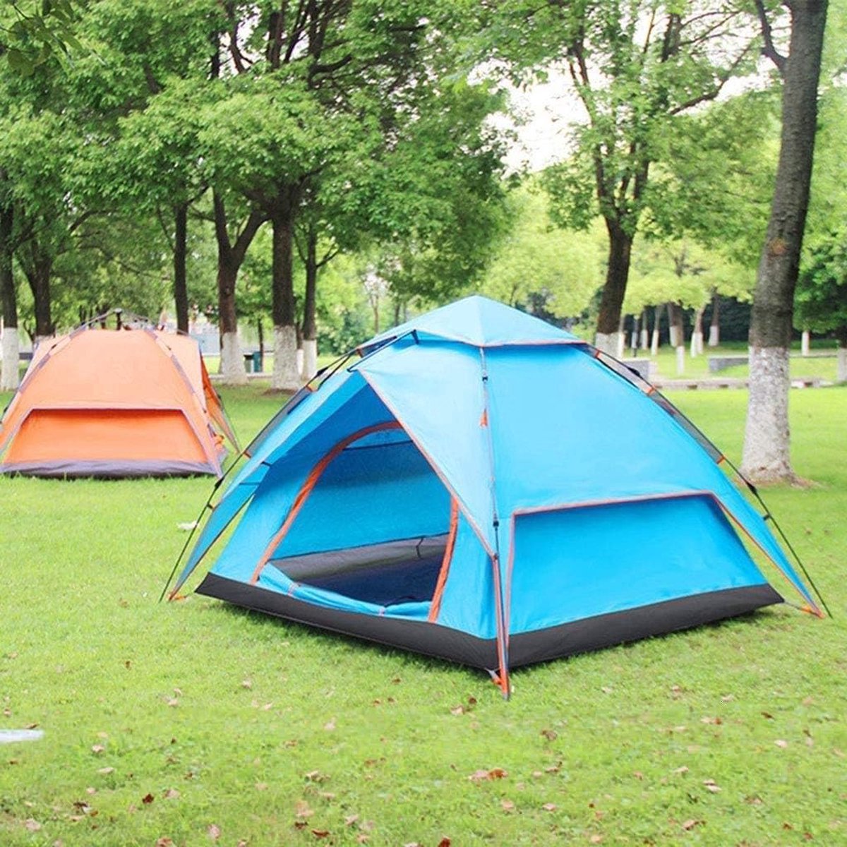 Webzon – Pop-up Tent 2-3 Personen 200x230x140 cm – Waterdicht 3000MM Automatische Kampeertent – Binnen 1 Minuut Opzetbaar – 210D Oxford – Festival, Strand, Camping & Outdoor – Muggengaas, Ventilatie & Draagtas – Blauw – foto 5
