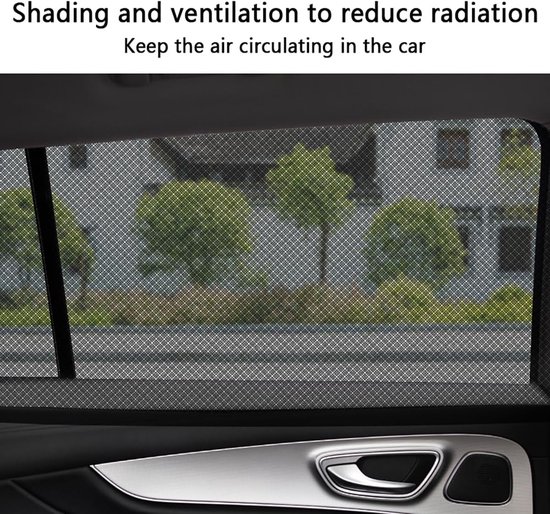 Zonnescherm Auto Zijruit - 4 Stuks - Zonnescherm Auto Zijraam - Overtrek - UV Protectie - Anti-Verblinding - Zonwering Auto - Zonwering Raam - Auto Zonnescherm - Auto Accessoires - Voor baby, kinderen, volwassenen en huisdieren - M — afbeelding 3