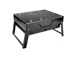 Draagbare houtskoolbarbecue — Geschikt voor 5–7 personen — Middelgroot — Opvouwbaar — Gemakkelijk mee te nemen — Ideaal voor picknicks, op reis, op het terras of bij het kamperen in de tuin — 43 x 29 x 23 cm