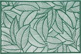 1x Groene bladeren placemat 30 x 45 cm rechthoek - Groen thema tafeldecoraties versieringen