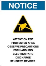 Sticker 'Notice: Observe precautions for handling electrostatic sensitive devices', 210 x 148 mm (A5)