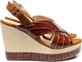 Unisa Miguel Sandalen - Met Sleehak - Dames - Bruin - Maat 35