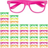 Relaxdays 48 x feestbril - neon kleur - grappige bril - carnavalsbril - party bril