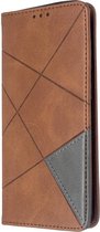 Samsung Galaxy S20 Hoesje - Geometric Book Case - Donkerbruin