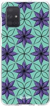 Casetastic Samsung Galaxy A71 (2020) Hoesje - Softcover Hoesje met Design - Statement Flowers Purple Print