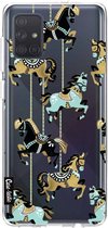 Casetastic Samsung Galaxy A71 (2020) Hoesje - Softcover Hoesje met Design - Carousel Horses Print