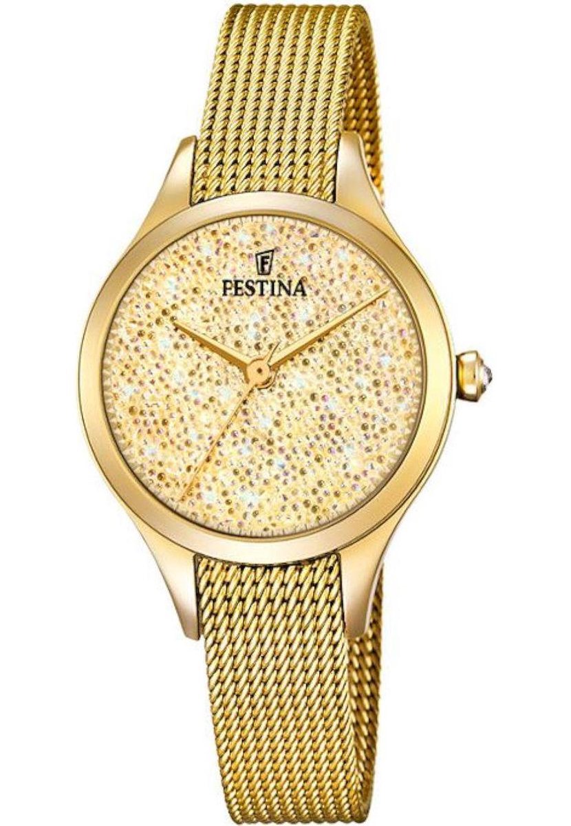Festina Mademoiselle Swarovski crystals F20337-2 - Horloge - Dames - Goudkleurig - Ø 31,8 mm