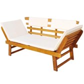 Ligbed/tuinbank 190x66x75 cm massief acaciahout