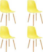 Eetkamerstoelen 4 st kunststof geel