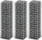 3-delige Schanskorfset 25x25x100 cm gegalvaniseerd draad