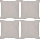 Kussenhoezen katoen 80 x 80 cm beige 4 stuks