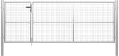 Poort 350x125 cm staal zilverkleurig