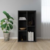 Boekenkast/dressoir 45x25x80 cm spaanplaat zwart