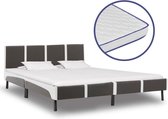 Bed met traagschuim matras kunstleer 160x200 cm