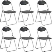 Eetkamerstoelen inklapbaar 6 st kunstleer zwart