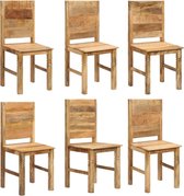 Eetkamerstoelen 6 st massief mangohout