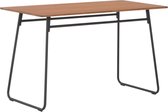 Eettafel 120x60x73 cm massief multiplex staal bruin