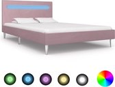Bedframe met LED stof roze 120x200 cm