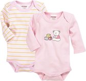 Playshoes Schnizler set 2 rompers lange mouw beertje roze