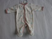 pyjama noukie's 0maand 50cm met rose en hartjes