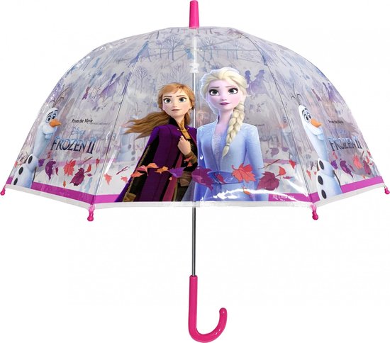 Chanos Paraplu Frozen 2 Meisjes 48 Cm Transparant/roze | bol.com