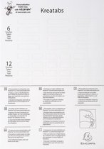 10x Tabbladen Kreatabs karton 160g - versterkte personaliseerbare gekleurde tabs - 6 tabs - A4, Wit