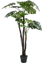 Kunstplant met pot monstera 130 cm groen