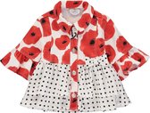 A Dee Poppy Print Denim Jacket Antoinette Poppy Red