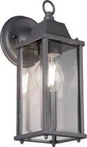 LED Tuinverlichting - Tuinlamp - Trion Olenany - Wand - E27 Fitting - Mat Zwart - Aluminium - BES LED