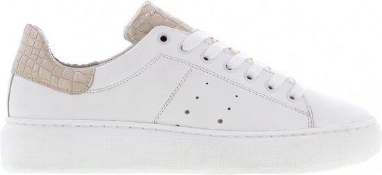 Tango | Ingeborg 1-bc white leather sneaker/croco tongue - white outsole |  Maat: 39 | bol.com