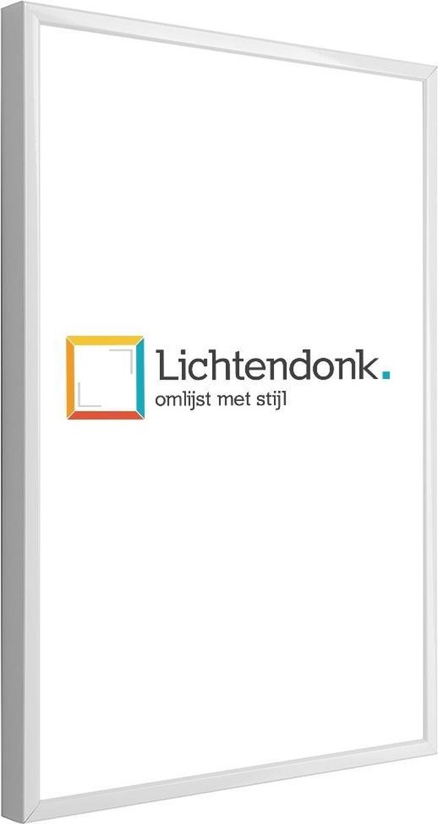 Lichtendonk Aluminium Wissellijst 70 x 90 Wit - Helder Acrylite - Salerno