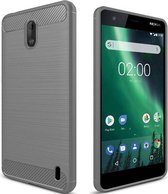 Nokia 2 - Geborstelde TPU Cover - Grijs