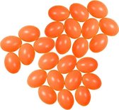 25x Oranje kunststof eieren decoratie 6 cm hobby/knutselmateriaal - Knutselen DIY eieren beschilderen - Pasen thema plastic paaseieren eitjes oranje