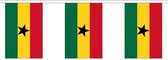 2x Buiten vlaggenlijn Ghana 3 meter - Ghanese vlag - Supporter feestartikelen - Landen decoratie en versieringen
