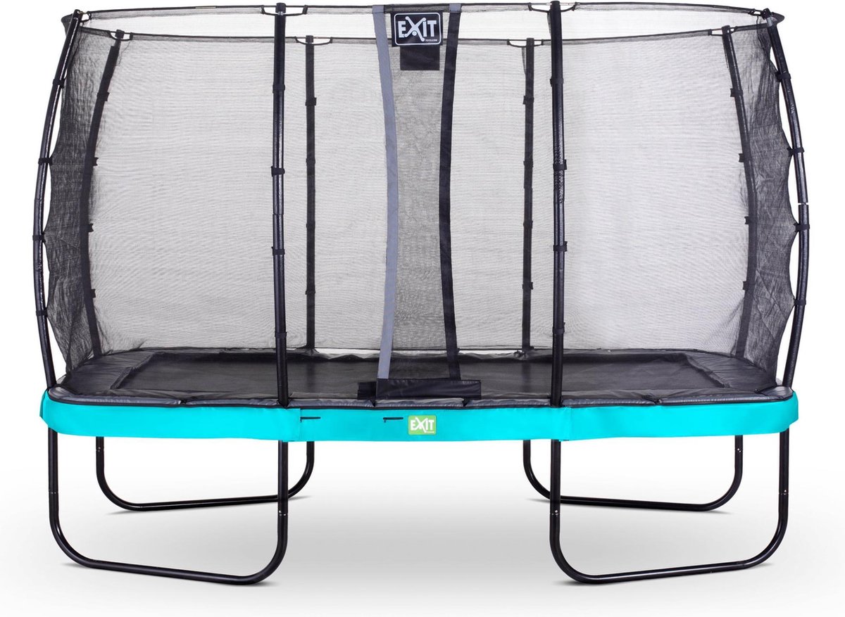 EXIT Elegant trampoline 244x427cm met Economy veiligheidsnet - blauw